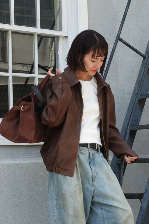 Vintageレザーブルゾン